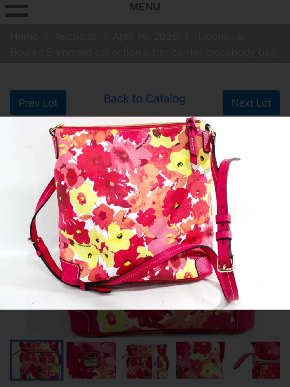 Dooney & Bourke Pink and Yellow Floral Crossbody - Picture 6 of 8